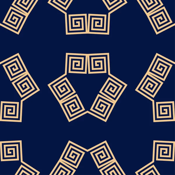 Goldblaues Geometrisches Ornament Nahtloses Muster Für Web Textilien Und Tapeten — Stockvektor