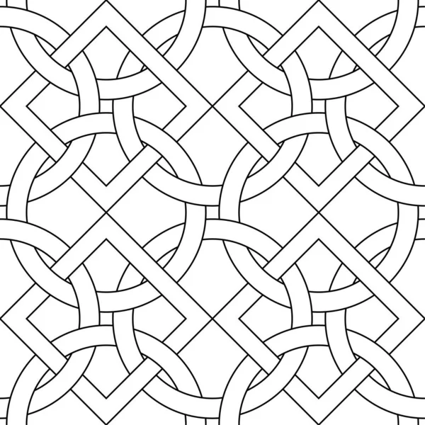 白と黒の白黒の幾何学的なプリントです Web テキスタイルや壁紙のためのシームレスなパターン — ストックベクタ