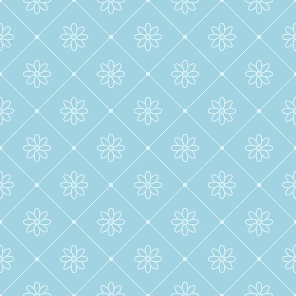 Patrón Floral Blanco Sobre Fondo Azul Adorno Sin Costuras Para — Archivo Imágenes Vectoriales