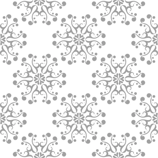 Beyaz arka plan üzerine açık gri çiçek süsleme. Tekstil ve duvar kağıtları için seamless modeli