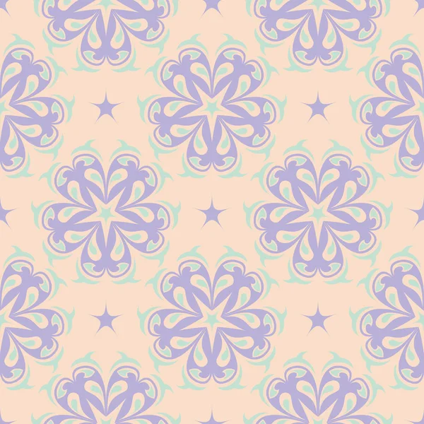 Motif Floral Sans Couture Fond Beige Avec Des Éléments Fleurs — Image vectorielle