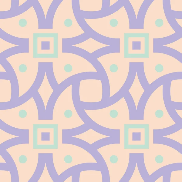 Geometric Multi Colored Seamless Pattern Beige Background Violet Blue Design — Stock Vector