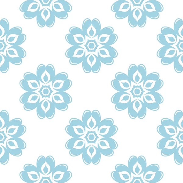 Ornement Floral Bleu Sur Fond Blanc Modèle Sans Couture Pour — Image vectorielle