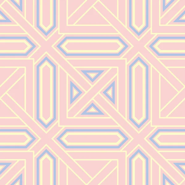 Рожевий Геометричний Безшовний Фон Багатокольоровий Візерунок Шпалер Текстилю Тканин — стоковий вектор