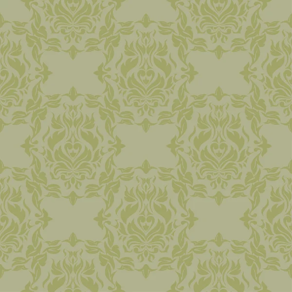 Diseño Ornamental Floral Verde Oliva Patrón Sin Costuras Para Textiles — Archivo Imágenes Vectoriales