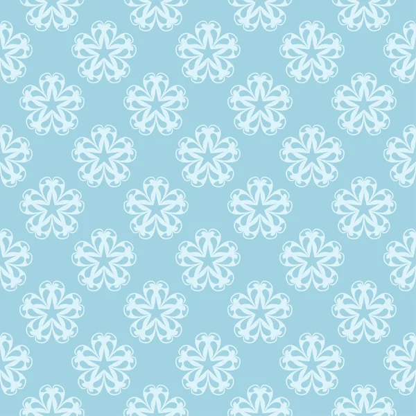 Bílým Květinovým Vzorem Modrém Pozadí Bezproblémové Ornament Textil Tapety — Stockový vektor