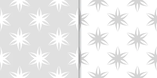 Hellgraue Florale Hintergründe Nahtlose Muster Für Textilien Und Tapeten — Stockvektor