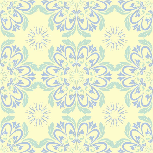 Bej renkli çiçek seamless modeli. Arka plan duvar kağıtları, Tekstil ve kumaş için mavi ve yeşil ışık çiçek öğeleri ile