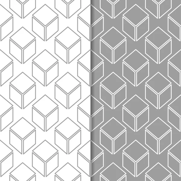 Grau Weiße Geometrische Ornamente Nahtlose Muster Für Web Textilien Und — Stockvektor