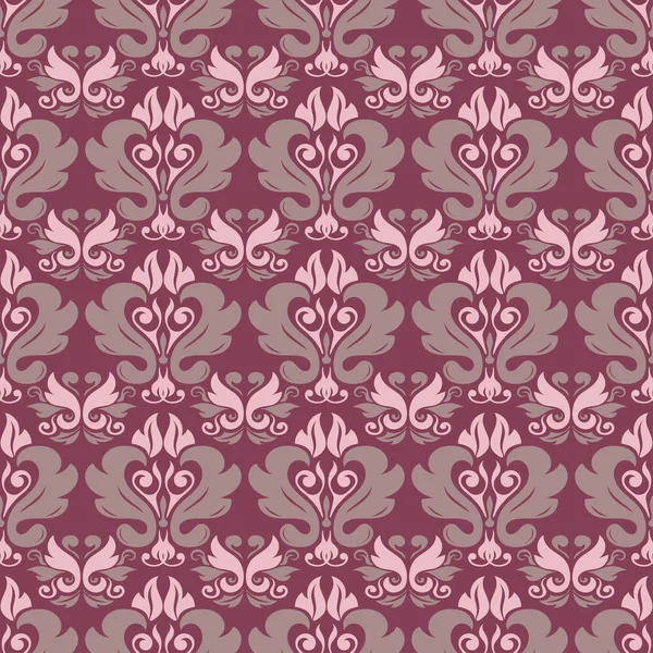 Florales Nahtloses Muster Lila Roter Hintergrund Mit Blumen Design Elementen — Stockvektor