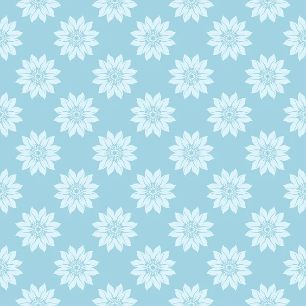 Weißes Blumenmuster Auf Blauem Hintergrund Nahtloser Schmuck Für Textilien Und — Stockvektor