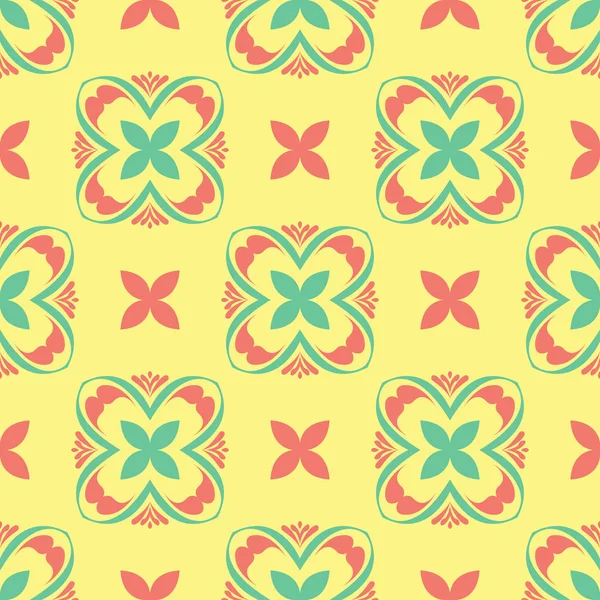 Florales Nahtloses Muster Heller Hintergrund Mit Rosa Und Grünen Blumenelementen — Stockvektor