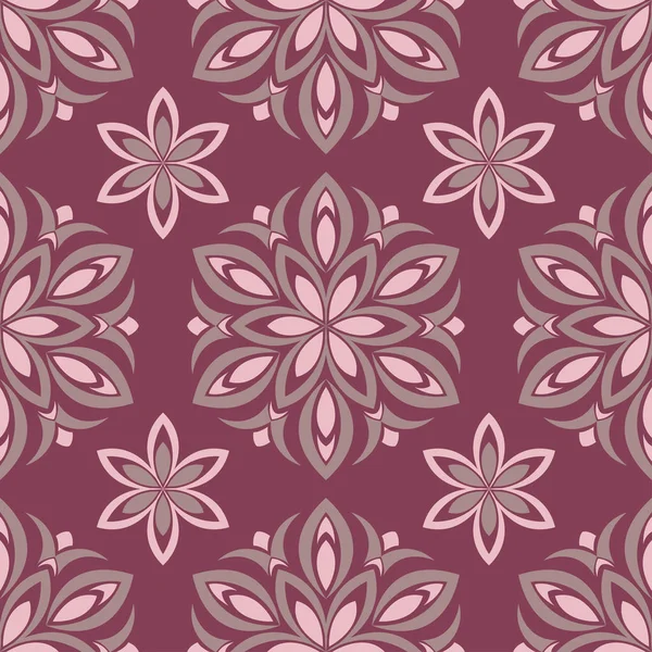 Fond Sans Couture Rouge Floral Modèle Pour Papiers Peints Textiles — Image vectorielle