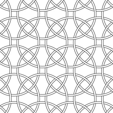 Beyaz arka planda siyah geometrik süsleme. Web, Tekstil ve duvar kağıtları için seamless modeli