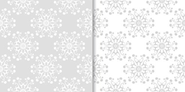 Işık gri çiçek arka planlar. Tekstil ve duvar kağıtları için dikişsiz desen seti