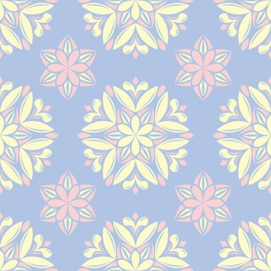 Soluk mavi sorunsuz arka plan. Çiçek desenli duvar kağıdı, Tekstil ve kumaş için