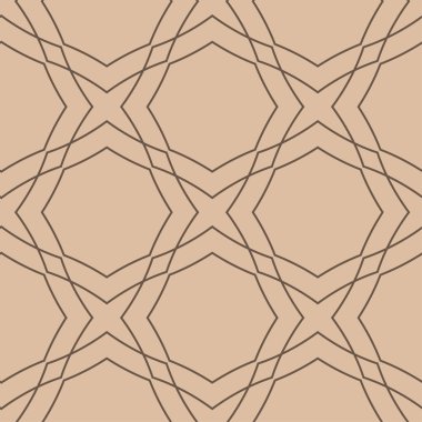 Bej ve kahverengi geometrik süsleme. Web, Tekstil ve duvar kağıtları için seamless modeli