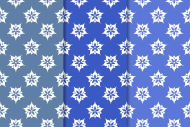 Çiçek süsler kümesi. Mavi dikey Dikişsiz desen. Duvar kağıdı arka plan