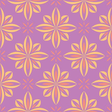 Çiçek seamless modeli. Parlak mor arka plan duvar kağıtları, Tekstil ve kumaş için renkli tasarımı ile