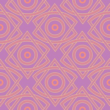 Geometrik menekşe seamless modeli. Parlak renkli arka plan duvar kağıtları, Tekstil ve kumaş için pembe ve sarı öğeler