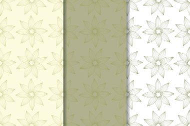 Zeytin yeşili çiçek sorunsuz süsler. Tekstil ve duvar kağıtları için dikey desenleri