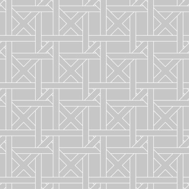 Gri ve beyaz geometrik tek renkli süs. Web, Tekstil ve duvar kağıtları için seamless modeli