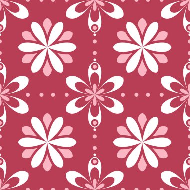 Çiçek seamless modeli. Arka plan duvar kağıtları, Tekstil ve kumaş kırmızı boyalı