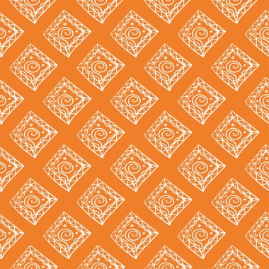 Turuncu geometrik süsleme. Web, Tekstil ve duvar kağıtları için seamless modeli