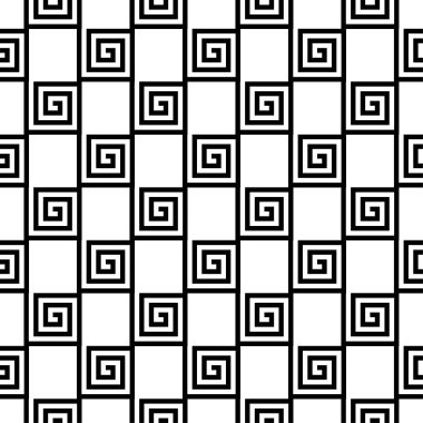 Beyaz arka planda siyah geometrik süsleme. Web, Tekstil ve duvar kağıtları için seamless modeli