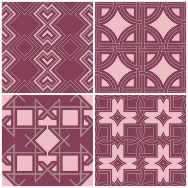 Menekşe sorunsuz arka plan duvar kağıtları, Tekstil ve kumaş için geometrik desenlerle ayarla