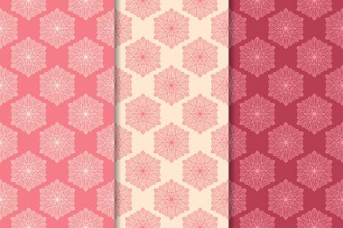 Kiraz kırmızı çiçek desenleri kümesi. Dikey Dikişsiz desen. Duvar kağıdı arka plan