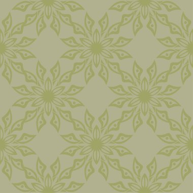 Zeytin yeşili çiçek süs tasarım. Tekstil ve duvar kağıtları için seamless modeli