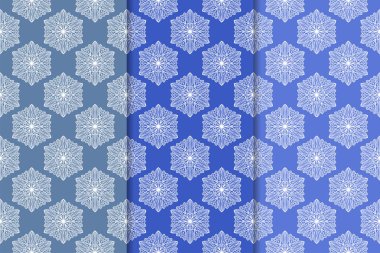 Çiçek desenleri kümesi. Mavi dikey Dikişsiz desen. Duvar kağıdı arka plan