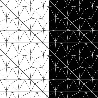 Siyah ve beyaz geometrik süsler. Web, Tekstil ve duvar kağıtları için dikişsiz desen seti