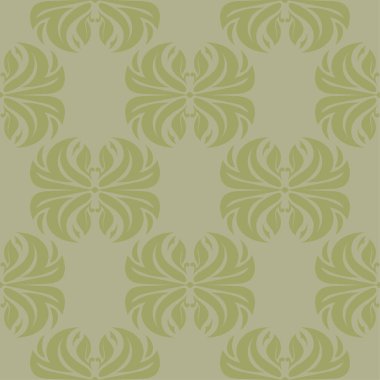 Zeytin yeşili çiçek süsleme. Tekstil ve duvar kağıtları için seamless modeli