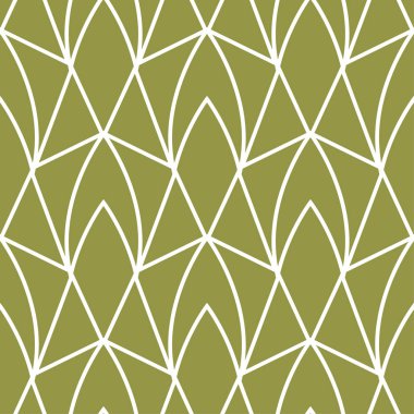 Zeytin yeşili ve beyaz geometrik süsleme. Web, Tekstil ve duvar kağıtları için seamless modeli