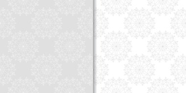 Işık gri çiçek arka planlar. Tekstil ve duvar kağıtları için dikişsiz desen seti