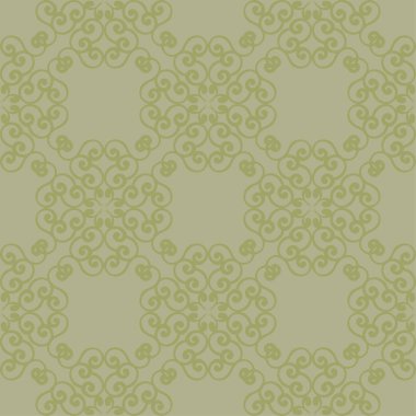 Zeytin yeşili ve gri çiçek süsleme. Tekstil ve duvar kağıtları için seamless modeli