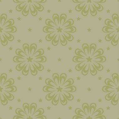 Zeytin yeşili çiçek süs tasarım. Tekstil ve duvar kağıtları için seamless modeli