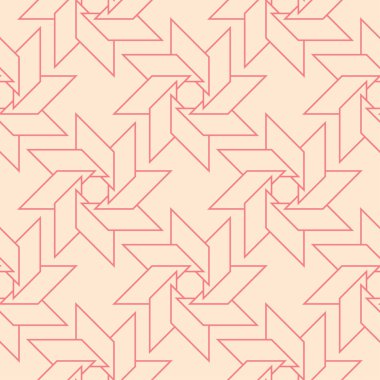 Geometrik süsleme. Kırmızı ve bej seamless modeli web, Tekstil ve duvar kağıtları için