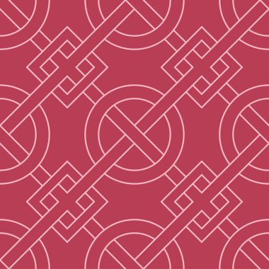 Geometrik süsleme. Kırmızı ve soluk pembe seamless modeli web, Tekstil ve duvar kağıtları için