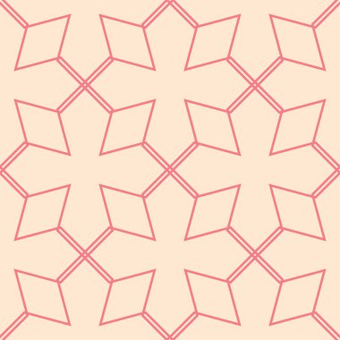 Kırmızı ve bej geometrik yazdırın. Web, Tekstil ve duvar kağıtları için seamless modeli