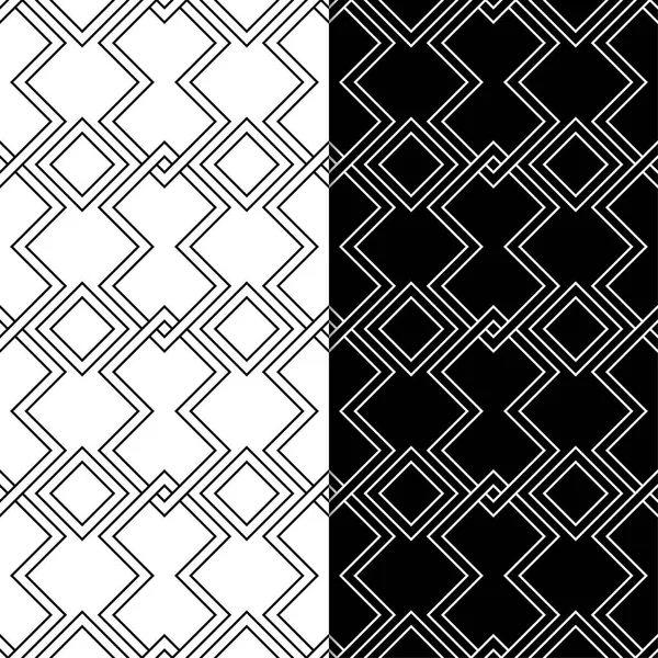 Μαύρο Και Άσπρο Διακοσμητικά Γεωμετρικά Σύνολο Απρόσκοπτη Προτύπων Web Υφάσματα — Διανυσματικό Αρχείο