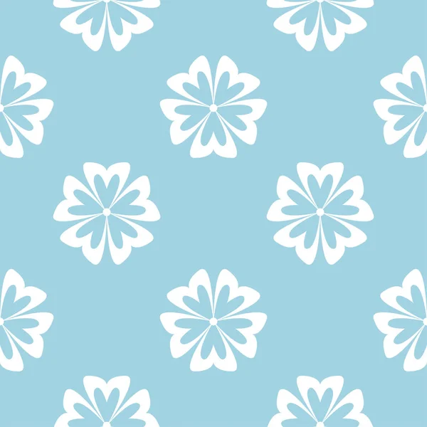 Fleurs Blanches Sur Fond Bleu Motif Décoratif Sans Couture Pour — Image vectorielle