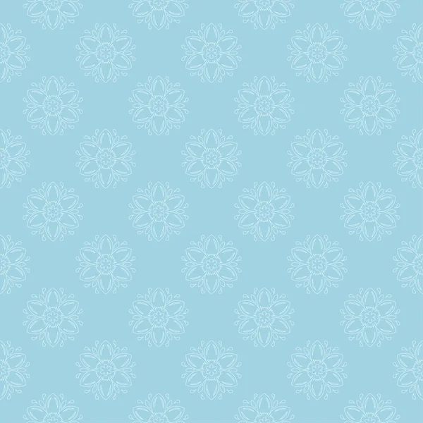 Padrão Floral Branco Azul Ornamento Sem Costura Para Têxteis Papéis — Vetor de Stock