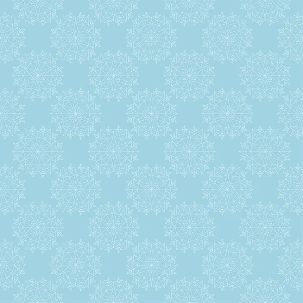 青の背景に白の花柄 テキスタイルや壁紙のためのシームレスな飾り — ストックベクタ