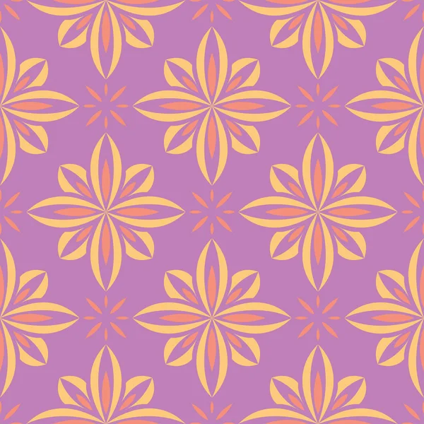 Florales Nahtloses Muster Hell Violetten Hintergrund Mit Farbigem Design Für — Stockvektor