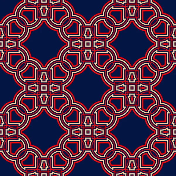 几何无缝图案 彩色红色和蓝色背景为墙纸 纺织品和织品 — 图库矢量图片