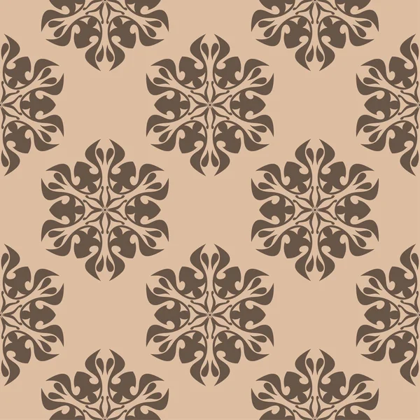 Ornement Floral Brun Beige Modèle Sans Couture Pour Textile Les — Image vectorielle