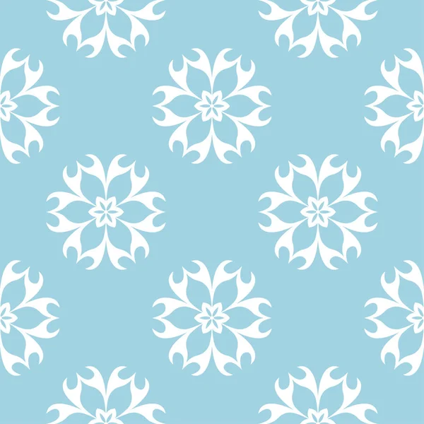 Ornement Floral Bleu Blanc Modèle Sans Couture Pour Textile Les — Image vectorielle